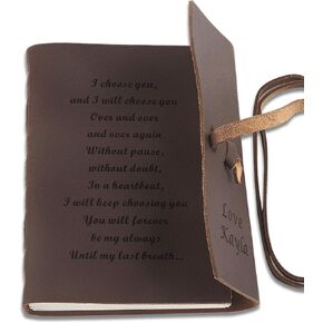 kullder Personalized Leather Journal for Christian Joshua 1:9 Engraved Bible Inscription Notebook 5×7IN Sketchbook Travel Diary Personalized Rustic Christian Gifts for Men&Women Monogrammed Journals