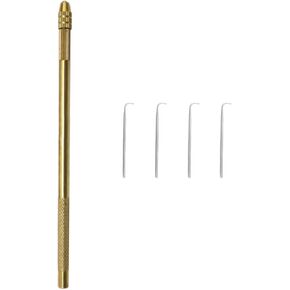 4pcs Ventilating Needle Set with Brass Holder Needles for Lace Wig Making Crochet Hair Weave Front Wigs Hair Venting Tool Kit