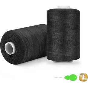ilauke Sewing Thread, 1000 Yard per Black Sewing Thread, Polyester Thread Spools Sewing Machine Thread All Purpose Thread for Hand Quilting Thread and Sewing Machine