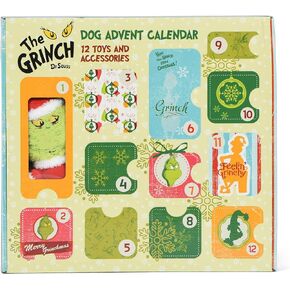 Dr. Seuss for Pets How the Grinch Stole Christmas Dog Advent Calendar with 12 Surprise Toys and Accessories, Dog Stocking Stuffers, Dog Christmas Gifts, Christmas Gifts for Dogs