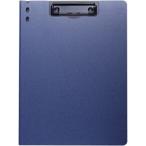INCAUCA Foldable Clipboard Folder, Folding Clipboards with Pen Holder & Cover, Standard A4 Letter Size Clip Board, 12.5 x 9.2 Inch Plastic Clipboard Folio for Nursing School Office (Blue)