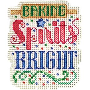Mill Hill Baking Spirits Bright Beaded Counted Cross Stitch Ornament Kit 2023 Winter Holiday MH182335, 2.5" x 3", Multi