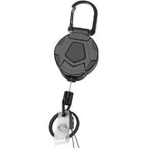 Heavy Duty Metal Retractable Badge Reels, ID Badge Holder with Belt Clip Key Ring, Retractable Metal Keychain Badge Holder, 1 Pack