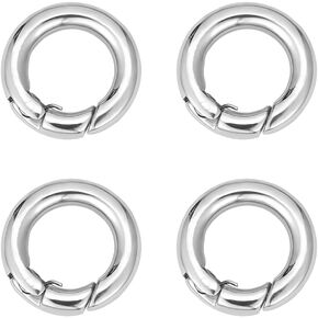 UNICRAFTALE 4pcs Stainless Steel Spring Gate Rings 15mm Inner O Rings Keychain Ring Round Gate Round Clips Snap Hooks Spring Keyring Buckle Clasps for Bag Purse Shoulder Strap Key Chains