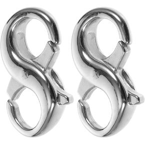 Operitacx 2Pcs figure-eight lobster clasp claw buckle Double buckle Titanium steel Extender handmade jewelry materials manual bracelets kit bracelet accessories jewelry clasp necklace clasp
