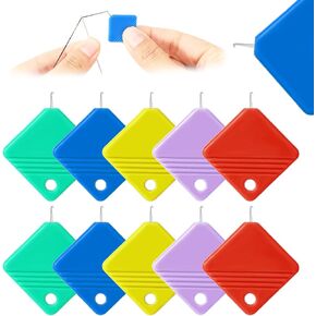 10 PCS Needle Threaders, Square Needle Threaders for Hand Machine Sewing Upgraded Sewing Needle Threaders Plastic Simple Needle Threader Tool Small Eye Threader for Embroidery Floss Cross-Stitch Craft
