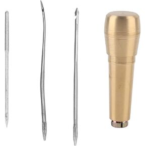 Chazcool Sewing Awl, Leather Sewing Awl Needle with Copper Handle, Speedy Stitcher Sewing Awl Kit for Handmade Leather Sewing Tools Shoe and Leather Repair, Leather Sewing Awl