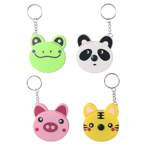 4Pcs Cartoon Animal Plastic Retractable Measure Tapes,Cartoon Body Measuring Tape, Measuring Tapes for Keychain Automatic Retractable Leather Tape Measure Jewelry