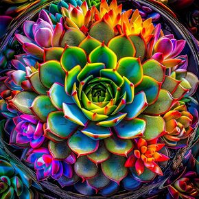 Bgraamiens Puzzle- Beautiful Succulent Puzzle for Adults 1000 Pieces, High Definition Puzzle,Colorful Succulent Jigsaw Puzzle