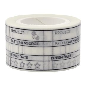 Japanese 5 Star Knitting, Yarn and Crochet Rating Writable Journal Spread Washi Tape / 25mm x 10M / 125 Stickers