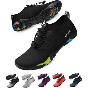 SIMARI Water Shoes Womens Mens Swim Beach Pool Aqua Sports Quick Dry Barefoot Diving Surf Walking 218 Black