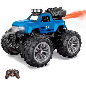 سيارة التحكم عن بعد RC سيارات السباق 2.4 جيجا هرتز LED Light Kids Toys 4WD Off Road RC Stunt Car، 70+ دقيقة من اللعب، جميع التضاريس الصخرية الزاحفة، لعبة مركبة للأولاد والبنات والكبار (أحمر)