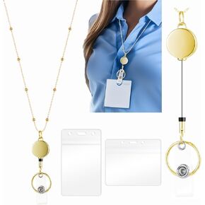 Lanyards for ID Badges, Beaded Teacher Lanyard Retractable, Cute Lanyard for Id Badge for Girls Women