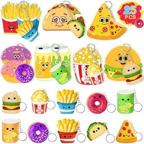 Valentines Cards for Kids Classroom, 25PCS Keychains kids Valentines Day Cards with Mochi Squishy Toys for Boys Girls, Greeting Cards for Classroom Exchange School Activities Party Favors