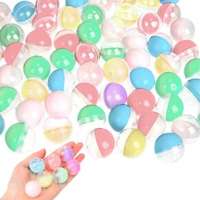 Honoson 500 Pcs Vending Machine Capsules 1.1" Gumball Machine Capsule Small Empty Toy Capsules Clear Colored Plastic Gumball Machine Containers for Toy Candy Party Favors(Vibrant Colors,Round)