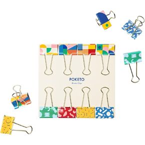 POKETO Vibrant Binder Clips - for Organizing Your Office, School Papers.