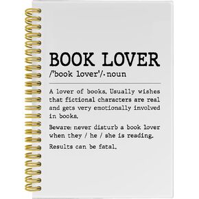 Book Lover Notebook, Book Lovers Gifts, Book Reading Journal for Book Lover, Reading Journal Notebook, Book Journal Reading Log, Spiral Notebook 5.5x8.3 with 164 Pages