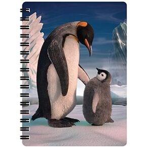 3D LiveLife Jotter - Penguin Son from Deluxebase. Lenticular 3D Antartica 6x4 Spiral Notebook with plain recycled paper pages. Artwork licensed from renowned artist David Penfound