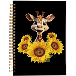 Panda Notebook Journal - Sunflower Notebook, Panda Gifts for Women Panda Lovers, Panda Bear Gifts, Animal Lover Gifts, Cute Panda Spiral Notebook 5.5x8.3