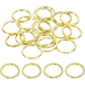 PATIKIL Brass O Ring, Brass Round Ring Circle Flat Split Key Ring for Leather Craft Purse Bag