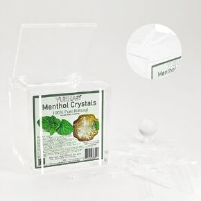 2024New Menthol Crystals 8 oz≥240mg. 100% Natural USP Food Grade - Great for Making Shower Steamers, Balms, Creams and Soap Making. Transparent Box (4 * 4 * 4) inches【100% New 8Oz -1 Box】