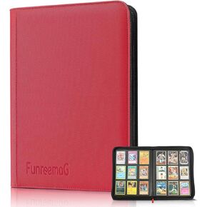 360 Pockets Trading Card Binder Album,Compatible with Card Binder Holder Sleeves,Trading Card Collector Album Fit for Football Sports Cards,Standard Size Cards Protector Pockets Folder(Red)