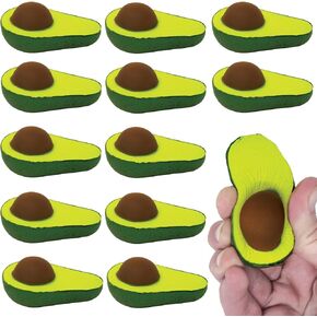 12 Avocado Stress Balls - Avocado Party Favors - Avocado Squeeze Toys - Avocado Novelty Squishies Mochi Squishy Ball - Birthday Fiesta Party Favors - Cinco De Mayo Taco Tuesday Mexican Party Supplies