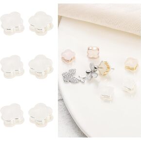 HANGINTHERE Clear Silicone Earring Backs Replacements for Studs Heavy Earring Droopy Ears Ear Lifting,18k Gold/925 Silver/Rose Gold,Size: 0.27in*0.2in (6Pcs Silver)