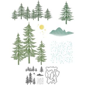 LZBRDY Birds on Branch Flower Leaves Thanks Life Song Wishes Words Stamps and Dies Set for Scrapbooking and Card Making