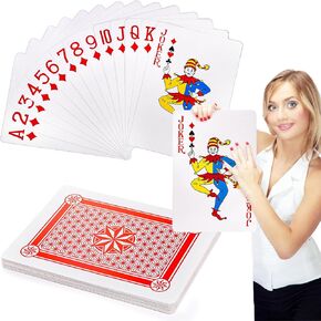 Yopay Giant Playing Cards, Jumbo Huge Casino Game Cards for Kids and Adults, 10.5 Inches X 14.5 Inches Extra Large Playing Cards Casino Party Decorations