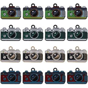 16 Pcs 4 Colors Enamel Digital Camera Charms Vintage Camera Alloy Pendants Stylish Camera Charms for Jewelry Making