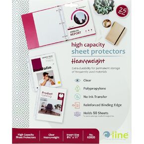 C-Line 61027 Super Capacity Sheet Protector with Tuck-In Flap, 200", Letter Size (Pack of 10)