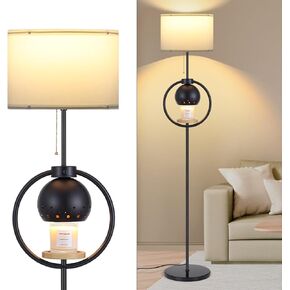 Floor Lamp with Candle Warmer, 65.3 Inch Black Modern Tall Standing Floor Lamp for Living Room Bedroom Office Study Room Apartment in Saudi Arabia