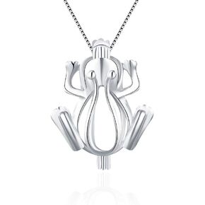 Frog Cage Pendants for Pearl Jewelry Making Sterling Silver, Design Pearl Cage Pendants for Women