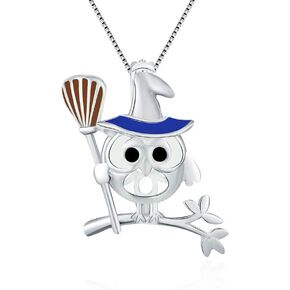 Sterling Silver Owl Witch Magical Pearl Cage Pendants for Women, Design Pearl Cage Pendants for Pearl Jewelry Making, Essential Oil Diffuser Lockets for Pearl Jewelry