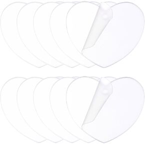 uxcell 15Pcs 1.6" Acrylic Ornament Blanks, Heart Discs Keychain Blanks with Holes Acrylic Discs Panel for Christmas Halloween DIY Projects Art Crafts, Clear