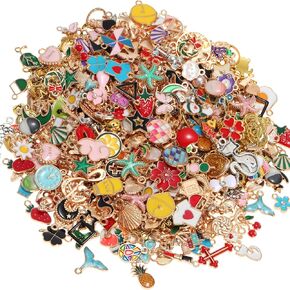 500Pcs Charms Kit, Charms for Jewelry Making, Cute Assorted Jewelry Bangle Bracelet Charm, KC , Gold Silver Metal Charms for DIY Necklace Earring Bracelets Jewelry Making Charms and Crafting Supplies