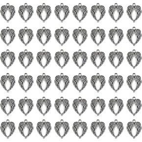 AUEAR, Angel Wings Charms Antique Silver Tone for Bracelets Necklace Jewelry Making