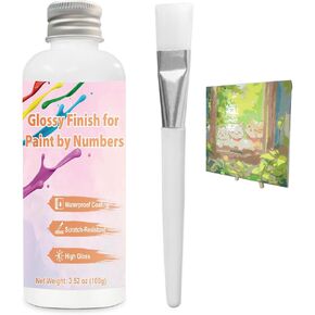 WAN2TLK Painting by Numbers for Adults Sealer, Designed for Paint by Number, Non Yellowing Scratch-Resistant Dries Clear for Adults Beginners Including Brush -100g Gloss Finish