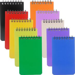 Haconba 10 Pack 3 x 5 Inch Small Notebooks Mini Colorful Note Pads Spiral Notepads Pocket Notebook with Lined Pages for School Office Home Supplies, 10 Colors (10)