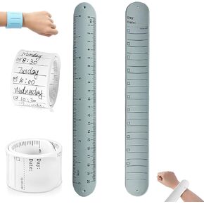 LIU JUN To Do List Slap Bracelet, Reusable Erasable Wrist Notepad, Silicone Memo Waterproof Wristband Snap Bracelet To Do List for Nurses Memo Watchband Wrist Strap Study Work for Women Men