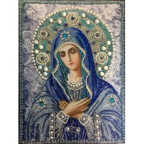 Generic DIY 5D Christianity Diamond Art Painting Kits for Adult, Virgin Mary Full Round Drill Cross Stitch Embroidery Kits for Home Wall Decor Gifts(12x16inch/30×40cm), blue in Saudi Arabia