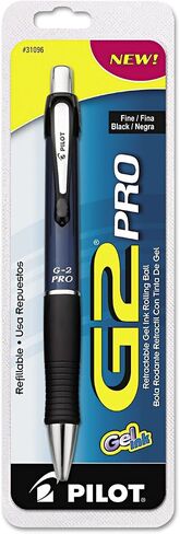 قلم حبر جل قابل للسحب من بايلوت 31096 G2 Pro، قابل لإعادة الملء، حبر أسود/أسطوانة زرقاء، .7 مم in Saudi Arabia