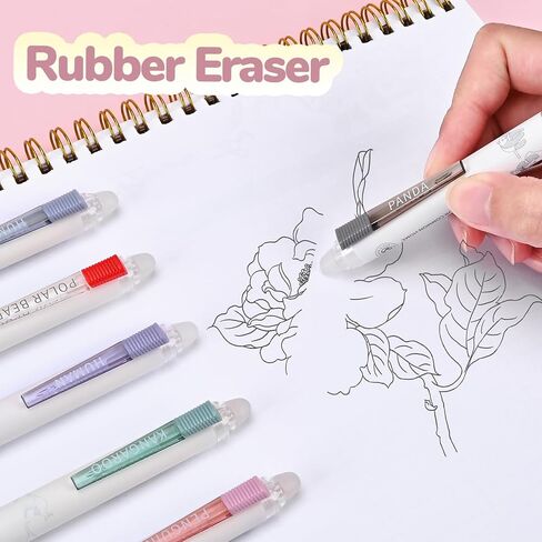 6 قطع من أقلام الجل القابلة للمسح القابلة للسحب من تيماري، تجعل الأخطاء تختفي، 4 قلم حبر جل أزرق و1 أسود و1 أحمر بدون تلطخ لرسم مخطط الكتابة واللوازم المدرسية in Kuwait