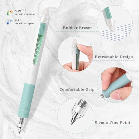 6 قطع من أقلام الجل القابلة للمسح القابلة للسحب من تيماري، تجعل الأخطاء تختفي، 4 قلم حبر جل أزرق و1 أسود و1 أحمر بدون تلطخ لرسم مخطط الكتابة واللوازم المدرسية in Kuwait