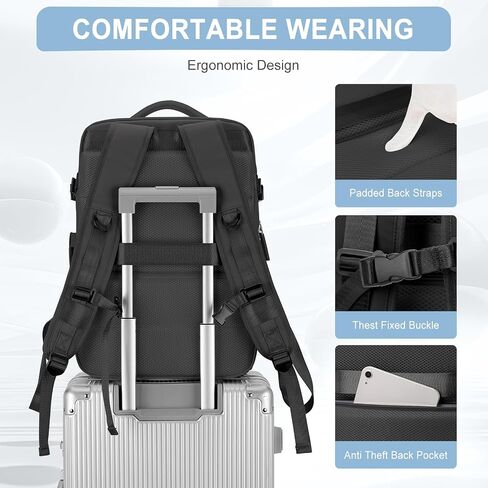 Large Travel Backpack for Women Men, Waterproof Carry on Backpack for Flight Approved, Mochila de Viaje Personal Item Luggage Backpack, Bulto de Viaje Tiktok Backpack in Saudi Arabia