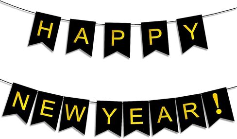 Happy New Year Banner For New Years Decorations 2025 Black Gold Happy New Year 2025 Banner Sign New Years Eve Decorations New Years Eve Party Supplies 2025 Happy New Year Decoration Nye New Year Decor in Saudi Arabia