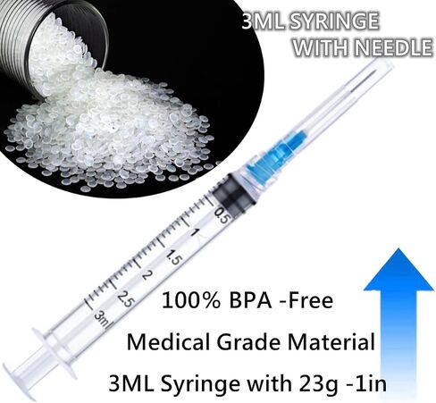 1cc 1ml with 25 Gauge 5/8 Inch, Sterile Lab Utensils Scientific Research, Industrial Dispensing or Liquid Measuring - Pack of 50 in Saudi Arabia