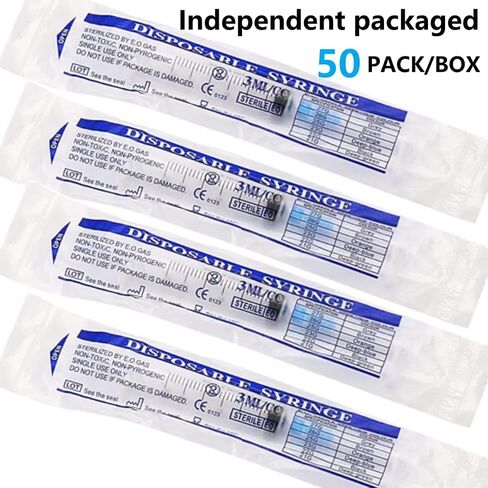 1cc 1ml with 25 Gauge 5/8 Inch, Sterile Lab Utensils Scientific Research, Industrial Dispensing or Liquid Measuring - Pack of 50 in Saudi Arabia