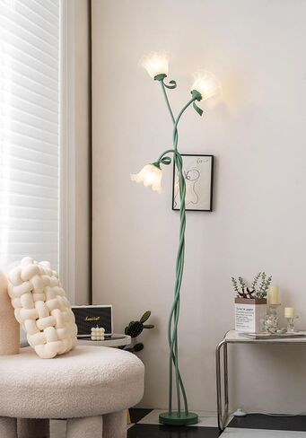 Lily Floor Lamp Vertical 3 Heads Flowers Lily Floor Lamp Creative Lily of The Valley Floor Lamp Living Room Sofa Side Bedroom Bedside Floor Lamp in Saudi Arabia